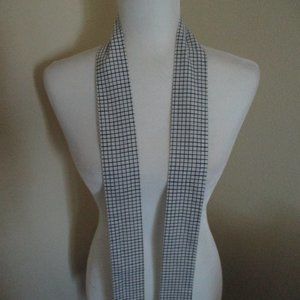 Black & white grid skinny scarf